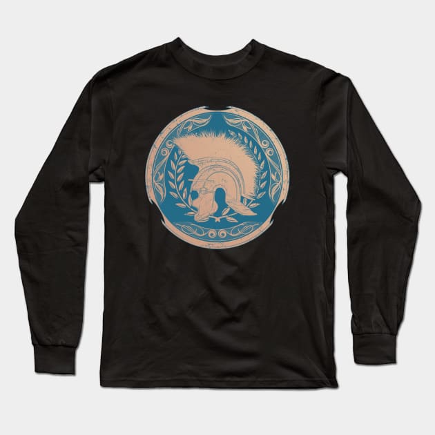 Roman Centurion Helmet Long Sleeve T-Shirt by NicGrayTees